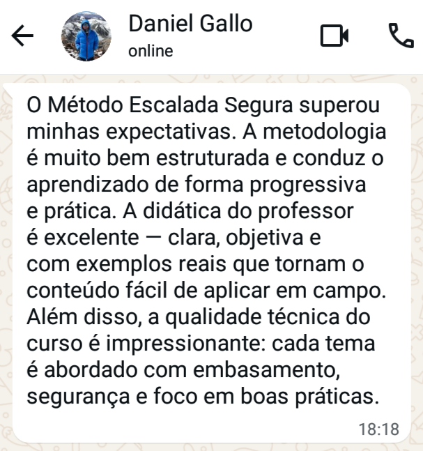 Daniel Gallo (RJ), escalador há 7 anos