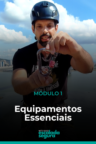 MÓDULO 1 - EQUIPAMENTOS ESSENCIAIS (14 AULAS): Aprenda em detalhes, as características e aplicabilidades dos equipamentos para práticas de Escalada e Rapel, como: Cordas, cadeirinhas, mosquetões, freios, e diversos outros equipamentos de segurança e complementares.